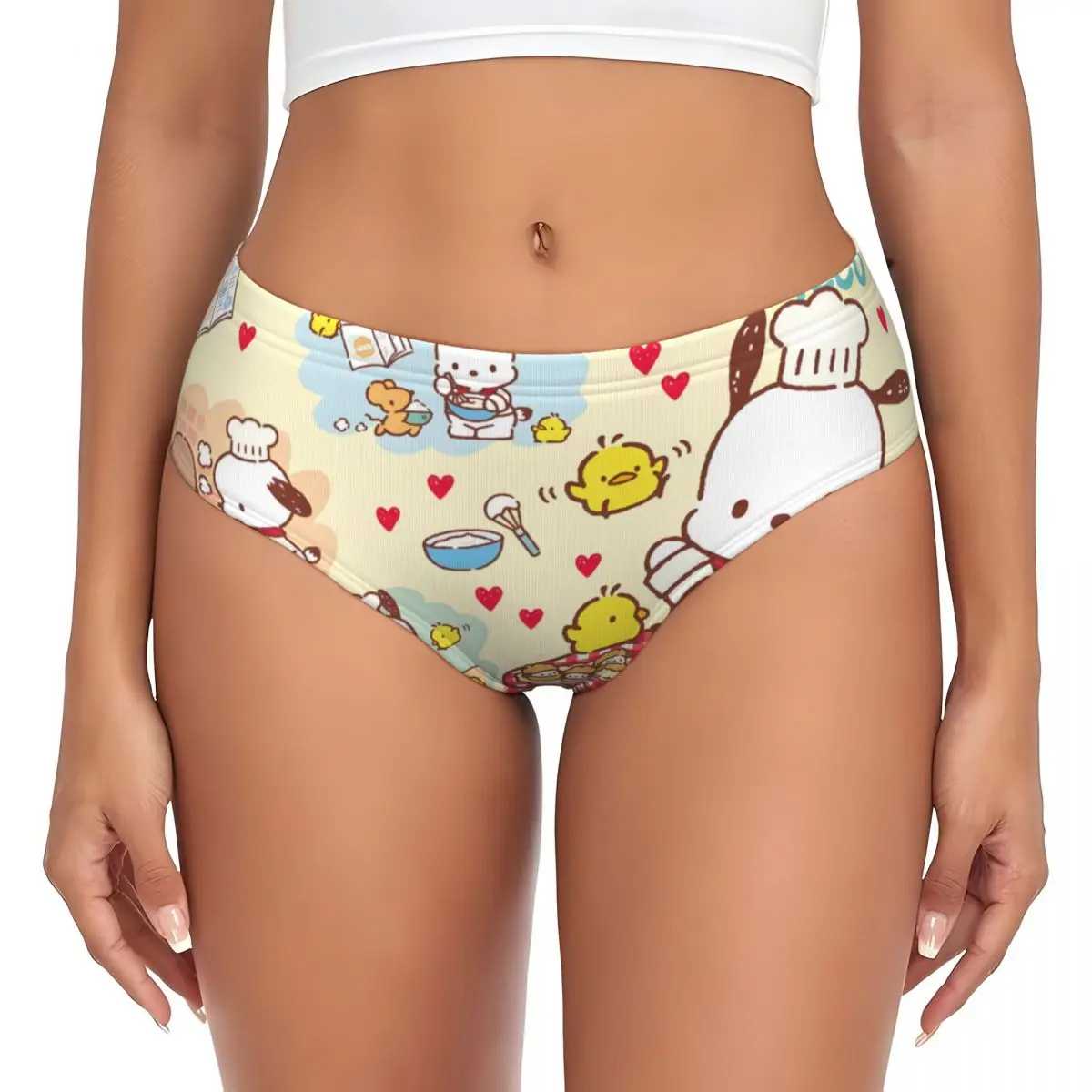 Custom Womens Kawaii Pochacco Dog Panties Underwear Female Soft Classical   Briefs Underpants