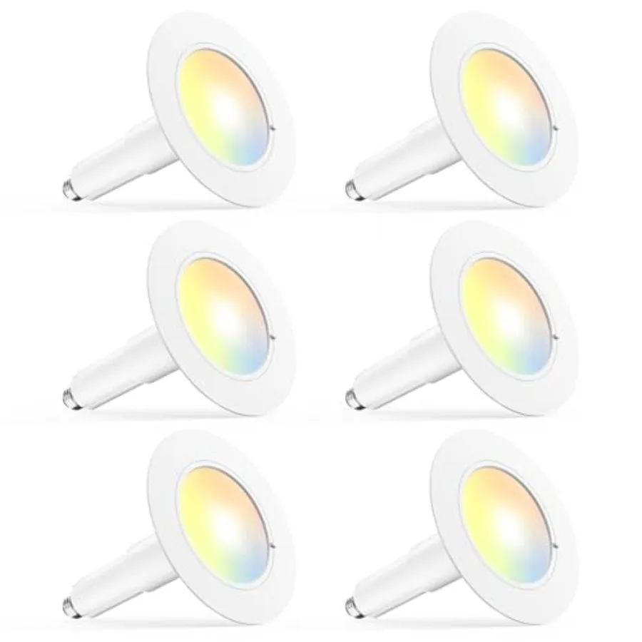 5/ inch 5CCT LED Recessed Lighting Pack W=100W 950LM Adjustable Can Lights 2700K/3000K/4000K/5000K/000K Selectable Dimmable IC