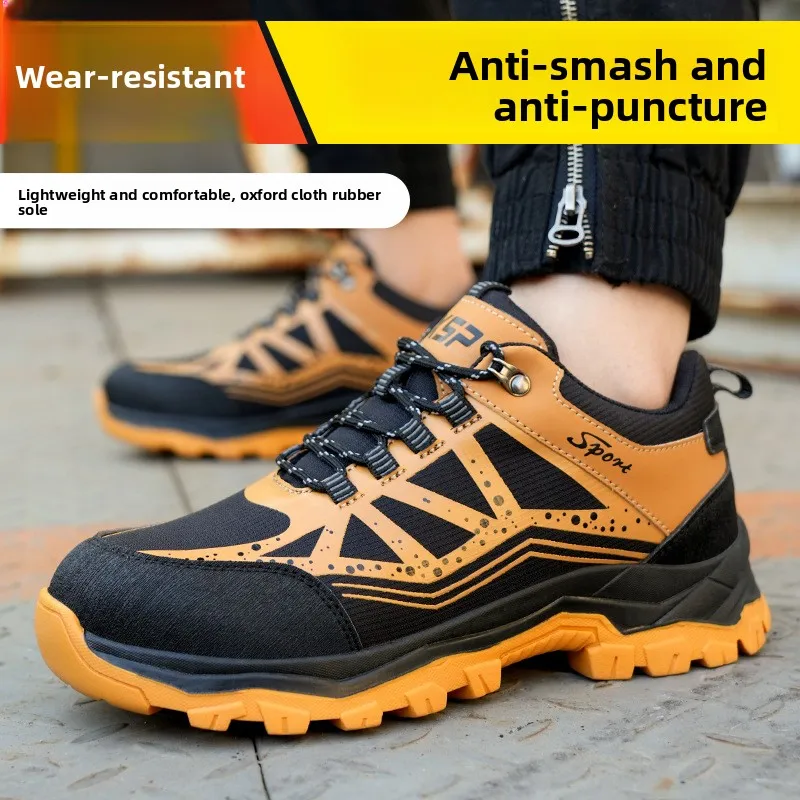 Heavy Duty Mens Steel Toe Safety Shoes Anti Smash Anti Puncture Lightweight Breathable Non Slip Wear Resistant Industrial Footwe