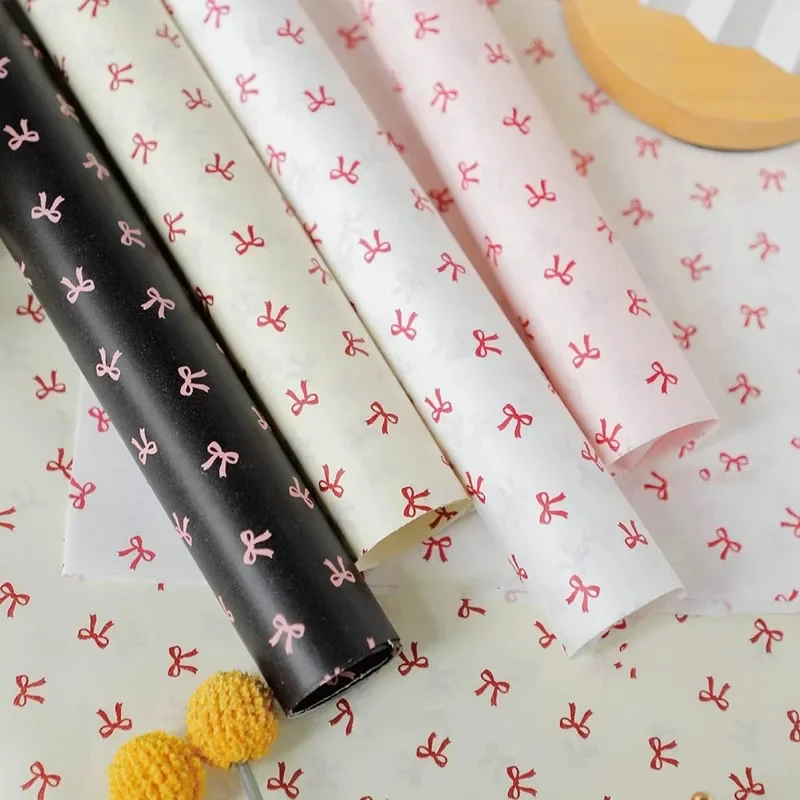 

20sheets 50x70cm Bow Tissue Parper Printed Flowers Wrapping Floral Paper Packaging PaperKnot Ins Korean Gift Rose Packing Parper
