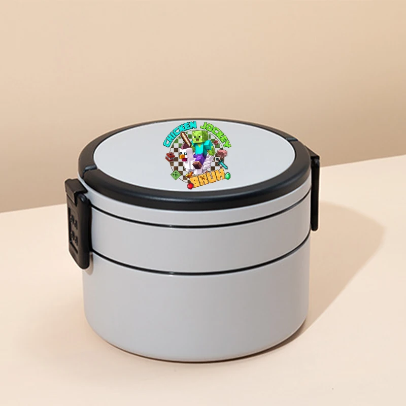 Game Theme Double Layer Lunch Box Minecrafted Bento Boxes Can Microwave Heated Lunch Boxes Picnic Box student Food Container view 6