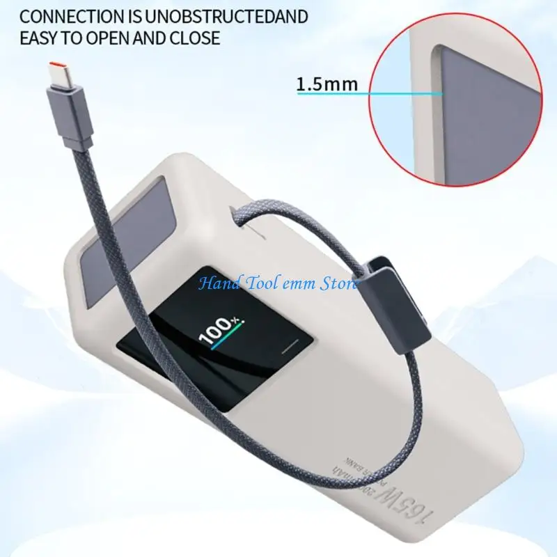 H37F Protective Outer Shell for for PB2165 20000mAh 165W Mobile Power, Open Front Window Cover with Cable Entry Access Daily