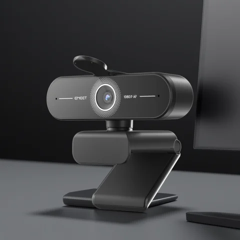 Webcam 4K Ultra HD 1080P 60fps caméra Web EMEET C60E Autofocus caméra d'ordinateur USB pour Streaming en direct/appel vidéo/conférence