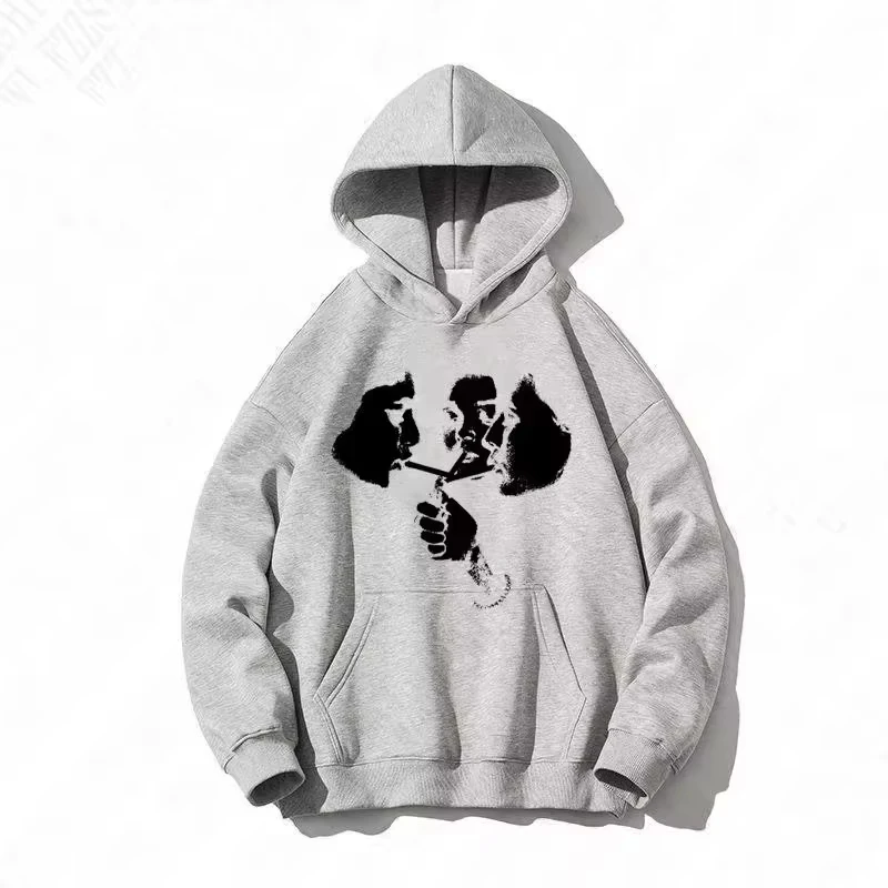 Neuer Trend: 2000er Jahre Herrenmode, Harajuku Gothic-Muster, Sport-Hoodie, Retro-Punk, Hip-Hop, lässige Streetwear – Detail 12