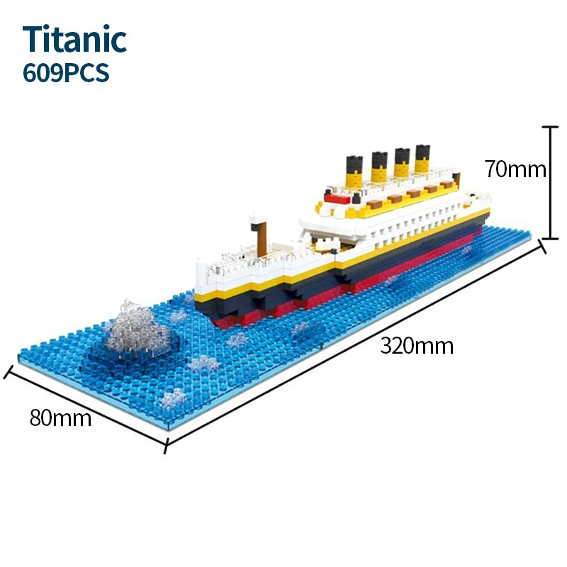 Titanic, schwarze Perle, Piratenschiff, königliches Kreuzfahrtschiff, Modellornamente-Kollektion, kreative Montagebausteine zum Selbermachen