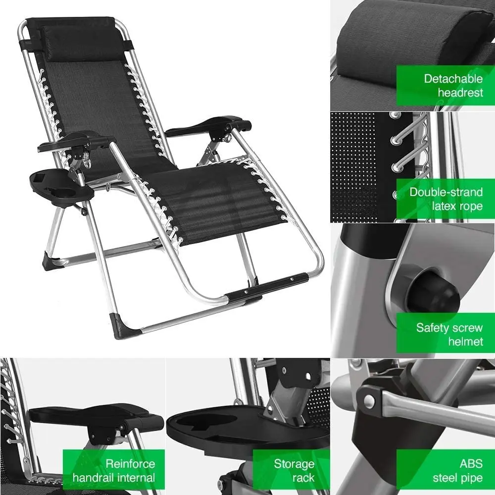 كرسي تخييم فولاذي عالي الجودة رخيص الثمن بدون جاذبية مع مسند للقدمين وخفيف الوزن ومحمول لكبار السن