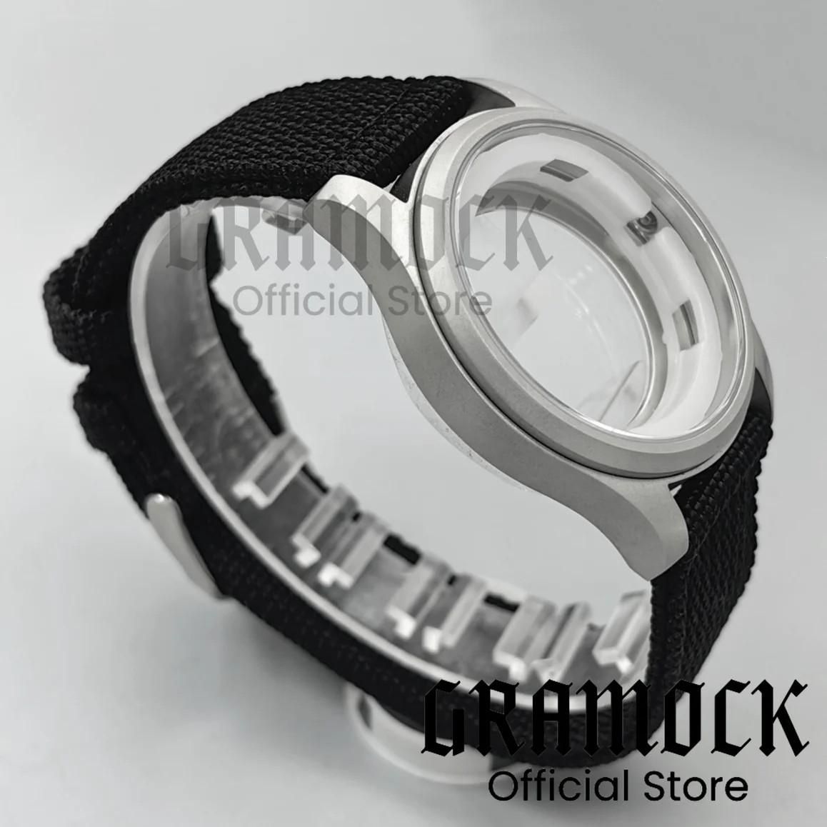 Gramock 42 مللي متر الرجال ريترو نحى ماتي ساعة حزام مضيئة الهاتفي الياقوت GlassFit NH35 NH36 الحركة التلقائية مقاوم للماء