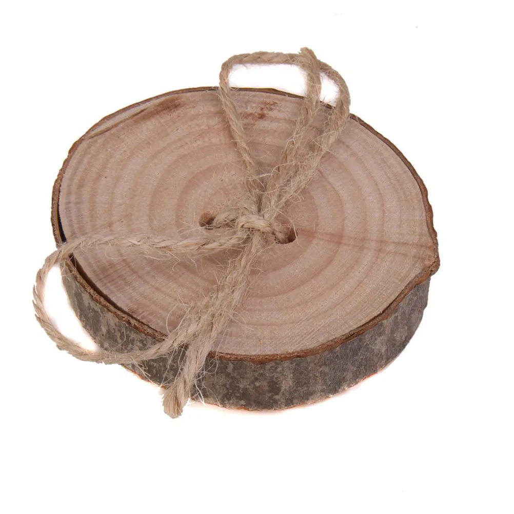 Wedding Ring Pillow Natural Wood Round 7x7x1.2cm Rustic Elegant Design Jute Rope Secure Hold Ring Bearer Pillow Bridal Ceremony