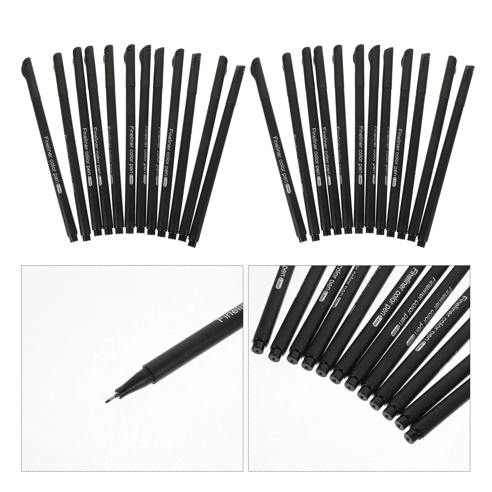 

24 Pcs Paint Pen Needle Drawing Supplies Portable Black Pens Fine Liner Professional