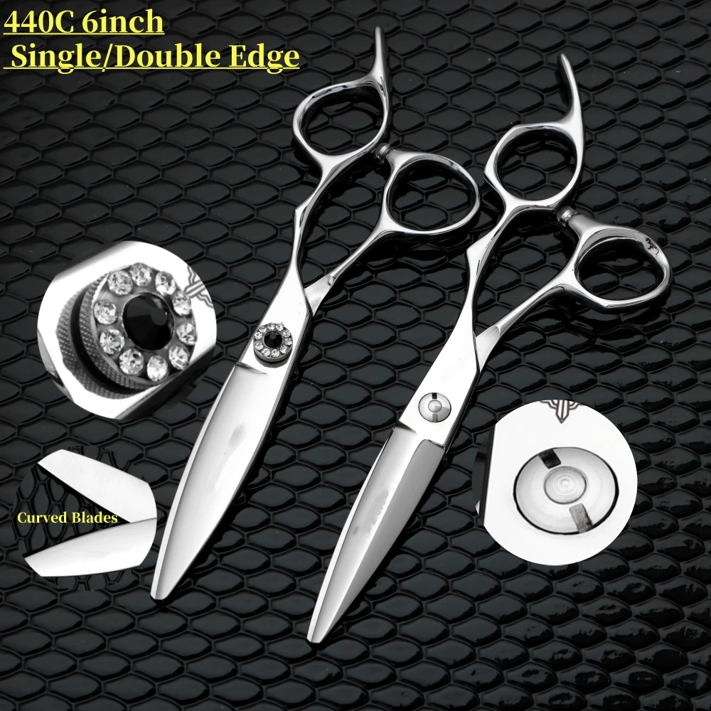 Professional Texture Finishing Scissors Salon Tools  Scissors that slide double-edged blade 440C 6-inch