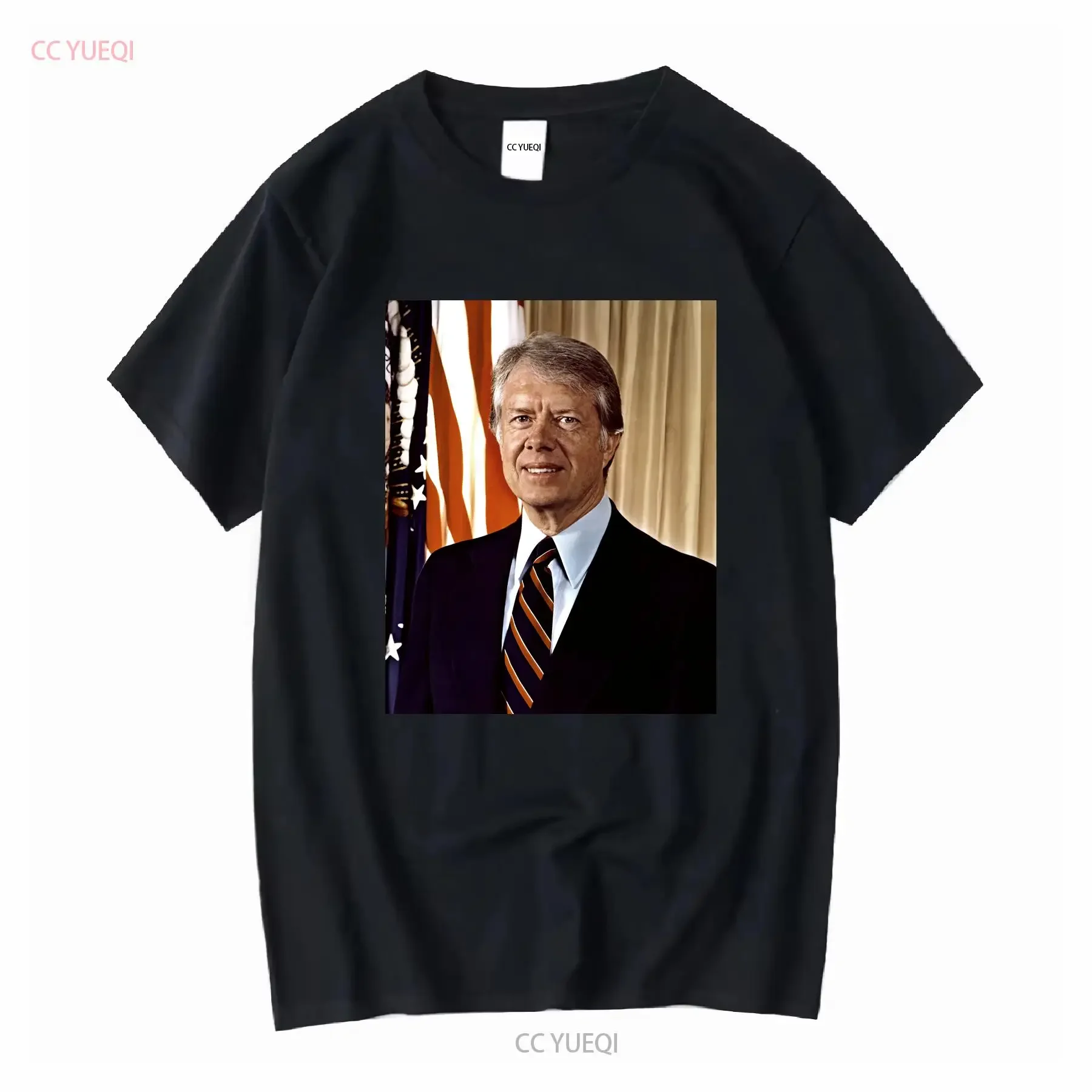Jimmy Carter camiseta de manga larga o corta vintage lavado Casual homme ropa de calle suave transpirable elegante moda versátil