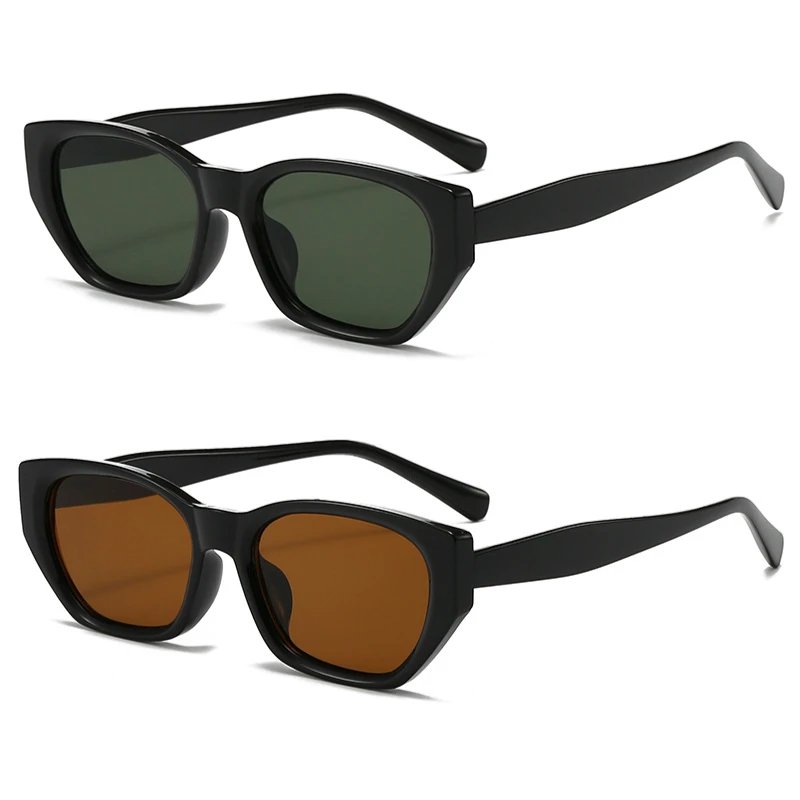 2 قطعة النظارات الشمسية مربع الرجال مستطيل العلامة التجارية مصمم نظارات شمسية صغيرة الذكور الرجعية عدسة سوداء القيادة الصيد Oculos UV400