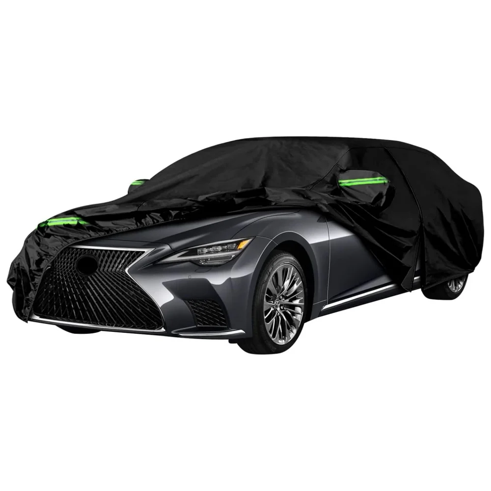Waterproof Car Cover For 2007-2025 Lexus LS460 LS500 LS600HL Zipper Door Windproof Bands All Weather Protection