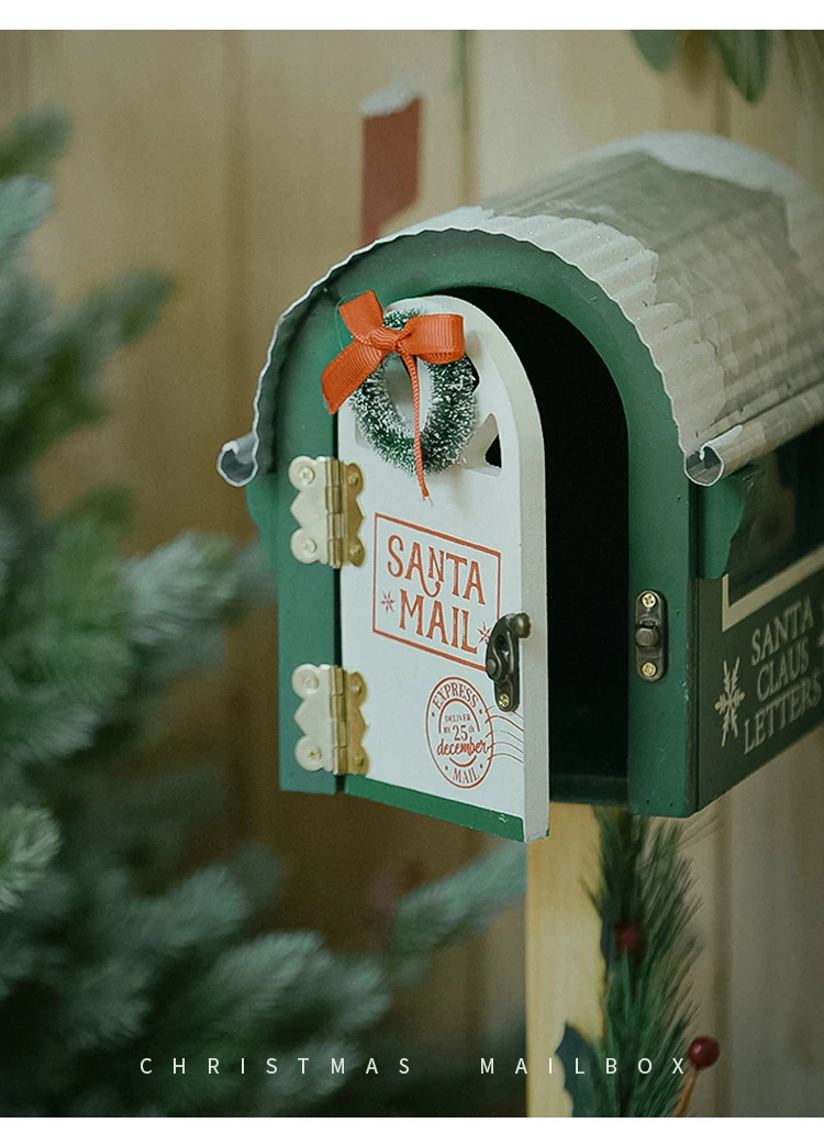 All Chic Babbo Natale Decorazione della cassetta postale Decorazioni natalizie Vintage Cassetta postale Decorazioni natalizie Giardino Esterno Decorazione della fattoria natalizia