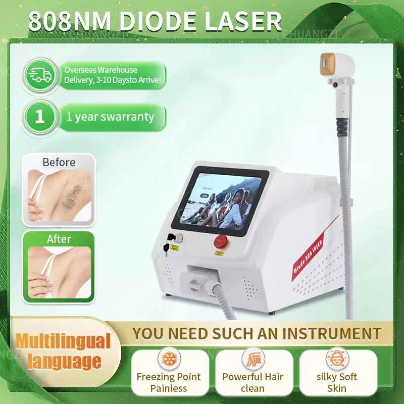 

Profession 808nm Diode Laser Hair Removal Machine Skin Rejuvenation Epilator Equipment Three Wavelengths Ice Platinum Device