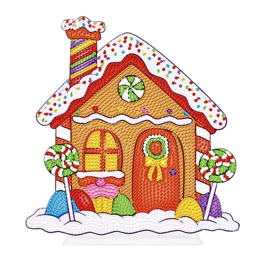 

Round Crystal Painting Desktop Kit Table Top Diamond Painting Decor Candy House Diamond Painting Desktop Decor