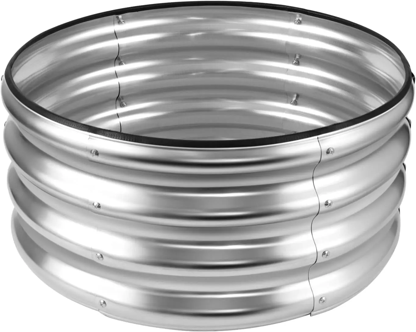 

Raised Garden Bed 2x2x1ft Galvanized Planter Box Outdoor Easy Assembly Round for Vegetables Fruits Flowers