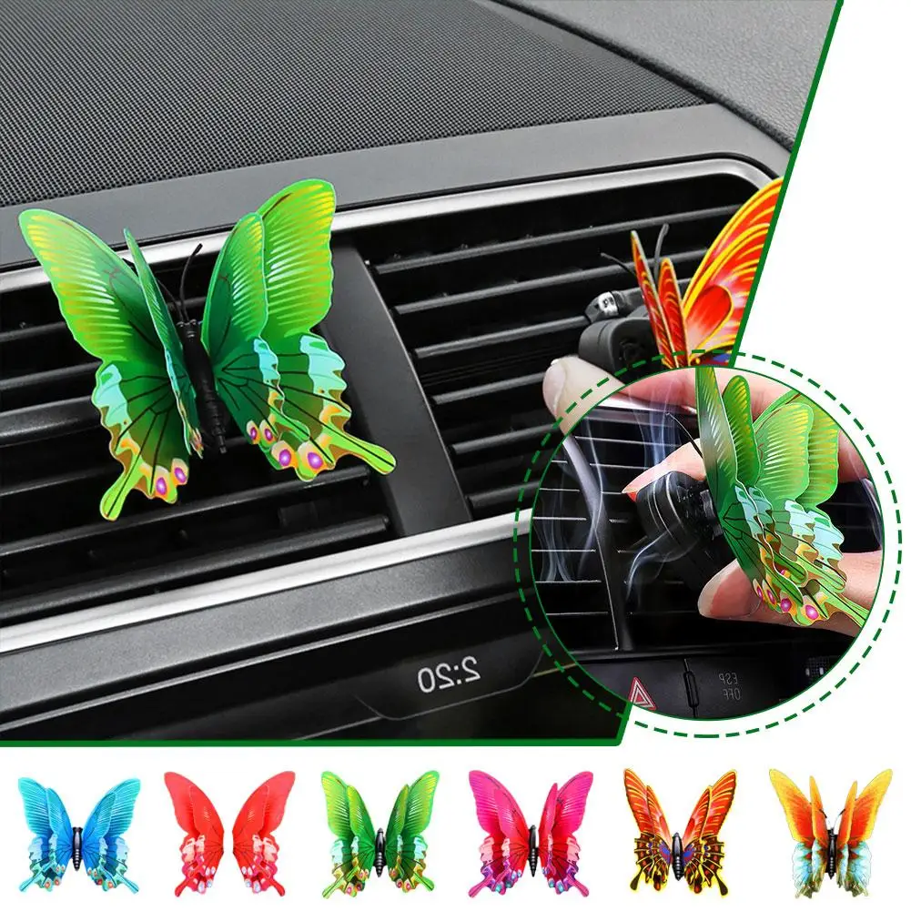 Car Dashboard Decoration Butterfly Embroidery Fragrance Car Vent Clips Decoration Car Refreshing Interior Ornament