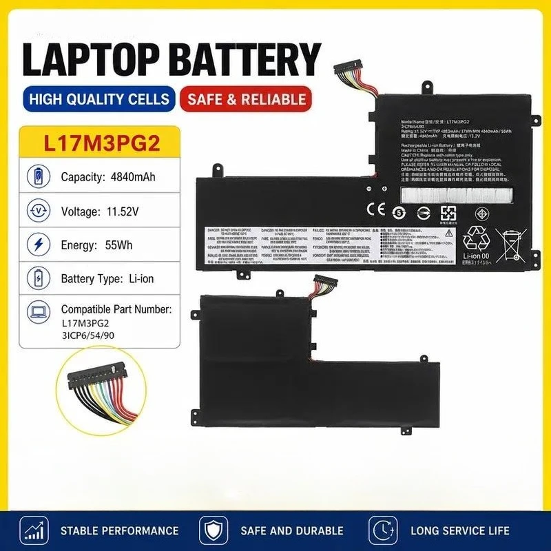 L17M3PG2 Laptop Battery for Lenovo Savior Y7000 Y7000P 1060 2018 2019 Notebook Replacement Rechargeable Power Supply