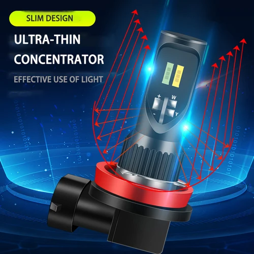 Imagen 2 del producto Night knight 2 uds H3 H7 H16 H8 luces antiniebla Led para coche H11 LED lámpara antiniebla estroboscópica de doble Color HB3 9005 HB4 9006 luces antiniebla automáticas