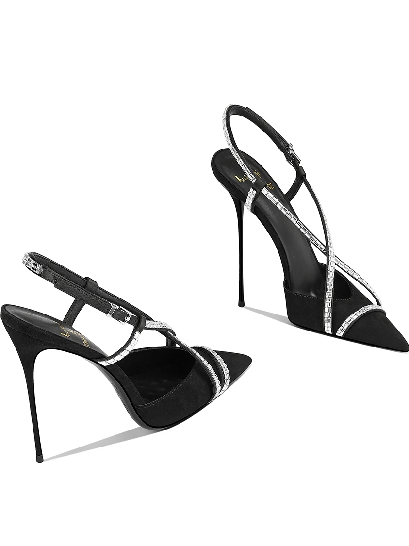 

Весенне-осенние новые женские черные модные туфли на высоком каблуке с острым носком на тонком каблуке с неглубоким носком