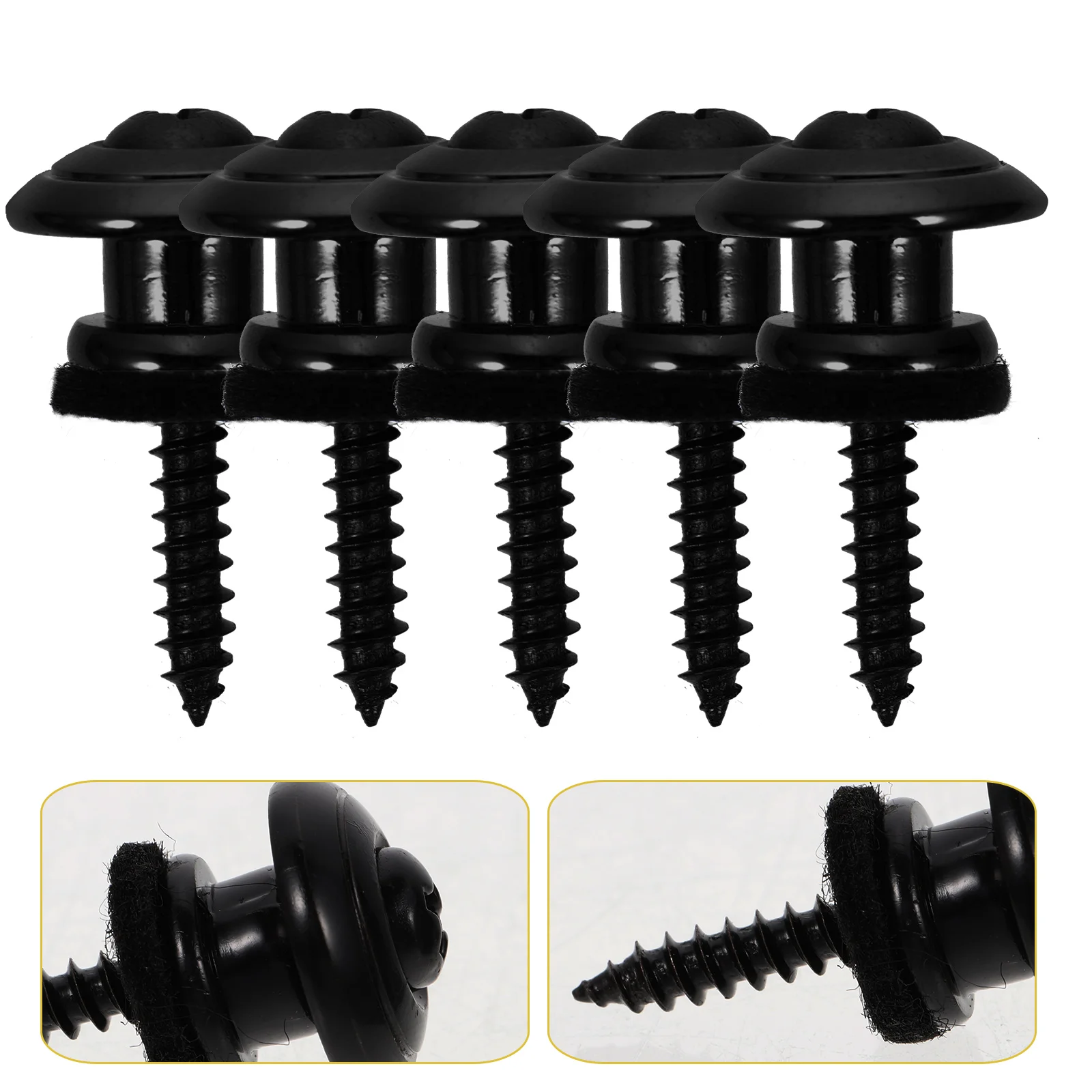 

5 Pcs Guitar Strap Lock Locks Electric Buttons Metal