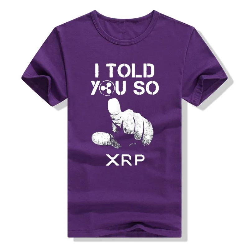 I TOLD YOU SO XRP Ripple Blockchain Cryptocurrency Joke Blue T-Shirt Investor Humor Funny Graphic Tee Tops Short Sleeve Blouses