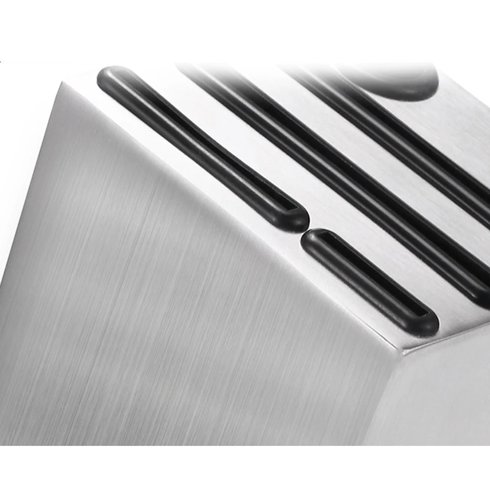 

Knife Holder Kitchen Stainless Steel Cutlery Rack Display Stand Storage Shelf Silver Container