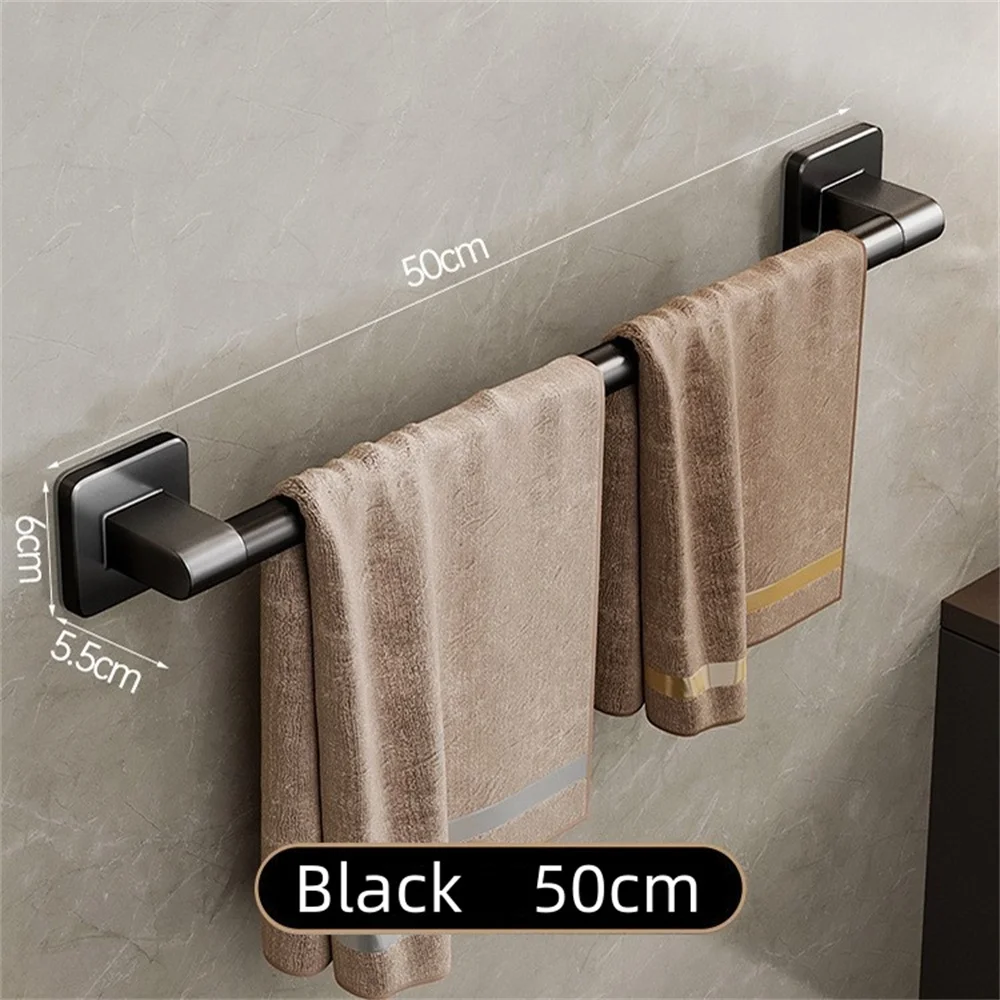 

Wall Mounted Towel Rack Bathroom Storage Rack No Drilling Bathroom Horizontal Bar Towel Rack Kitchen Bathroom Accessories