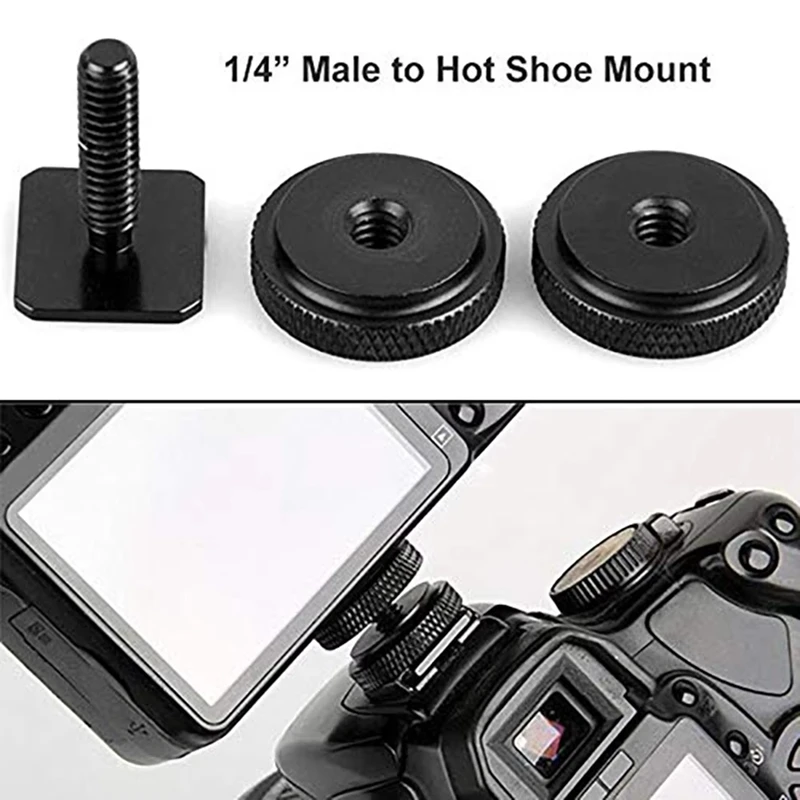 26Pcs Camera Screw Mount Set 1/4 Inch And 3/8 Inch Converter Threaded Screws Adapter Flash Shoe Mount