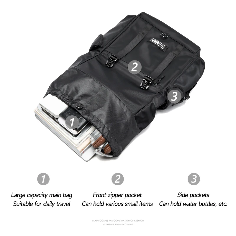Large Capacity Laptop Backpack Travel Business Men Backpack  Oxford Waterproof With Anti-Theft Zipper Bag Fit Explorer Hiking