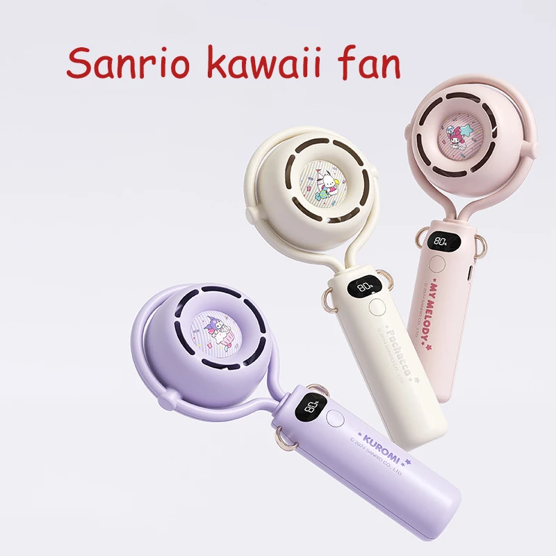 

Sanrio My Melody Kuromi Anime Kawaii Handheld Fan Cute Cartoon Pochacco Portable Usb Mini Charging Cooler Fan Gifts for Kids