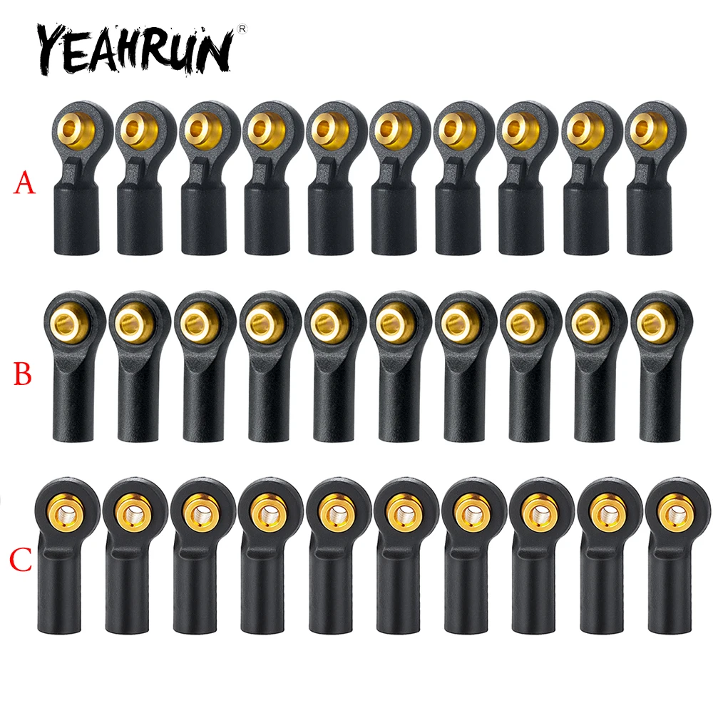YEAHRUN 10 Pcs/Set Plastic Steering Link Rod Ball Head Joint End for Axial SCX24 1/24 RC Crawler Car Upgrade Parts Accessories