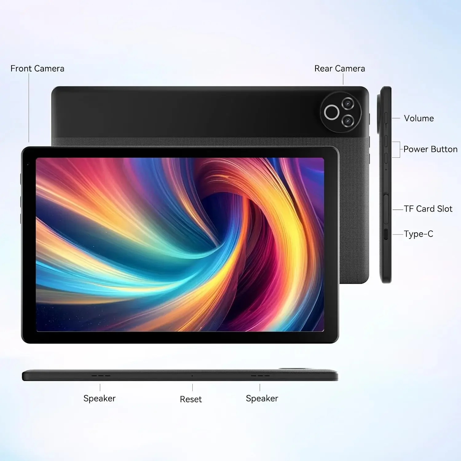 Android 15 タブレット 10インチ OS GMS認証タブレット 1.8GHz 5コア 20GB RAM 64GB ROM 1TB拡張可能 WiFi 6 Bluetooth 5.4 デュアルカメラ