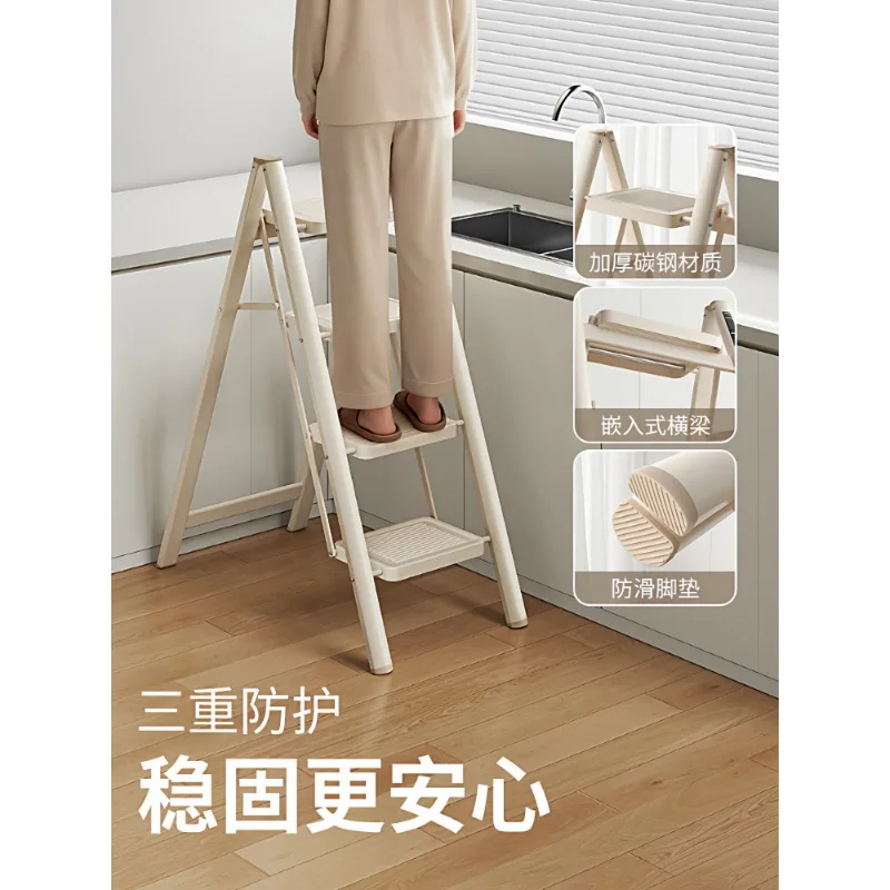Collapsible A-frame Access Stool, Thick Structure 3 Tiers Portable Step Equipment For Indoor Household Daily Usage