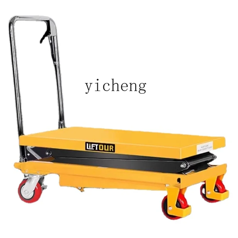 XL Manual Hydraulic Lifting Mobile Small Lifting Machine Working Flatbed Trolley