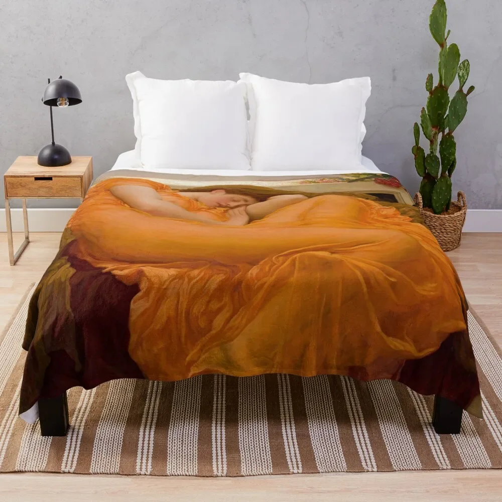 

Flaming June by Frederic Leighton Throw Blanket Luxury wednesday Decorative Sofa Blankets