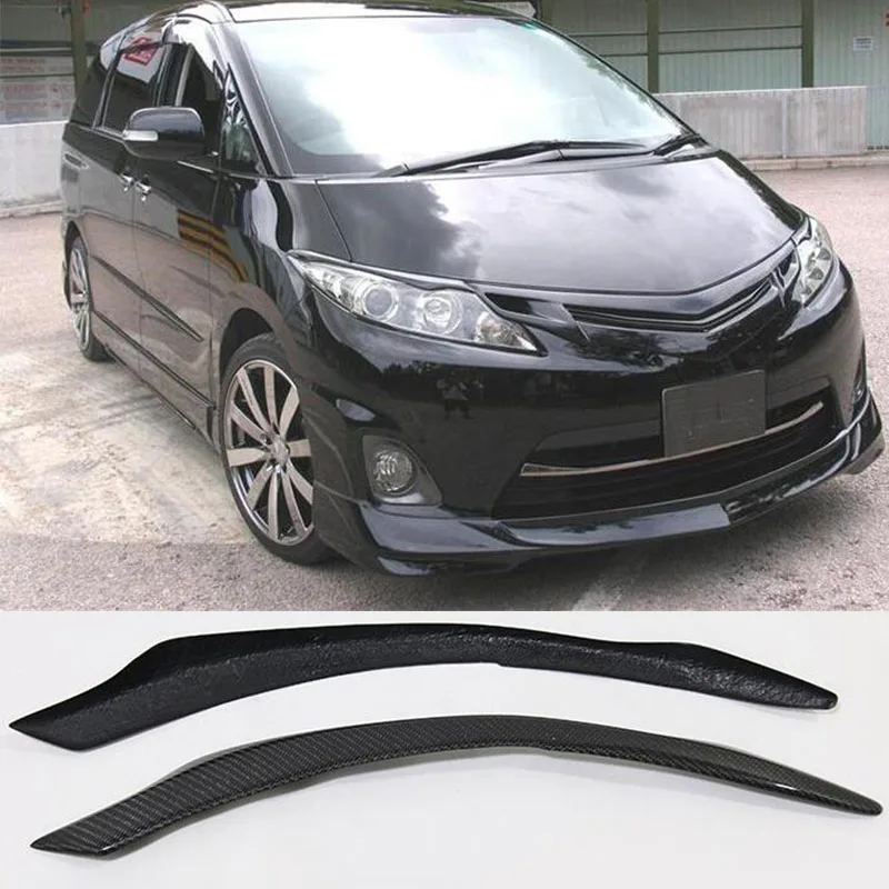 For 2007-2014 Toyota Previa ESTIMA ACR50 real carbon fiber  front headlight eyebrow auto parts 2Pcs/Set