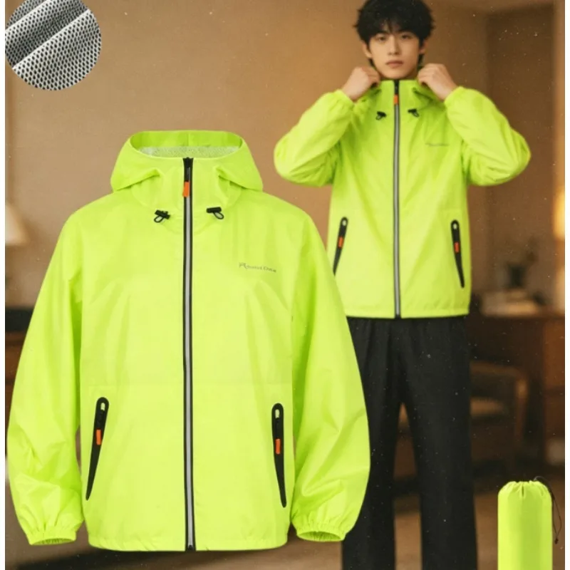 

Men Women Rain Suit Heavy Duty Waterproof Jacket & Pants for Fishing Quick Dry & Non Slip Ideal for Motorcycle