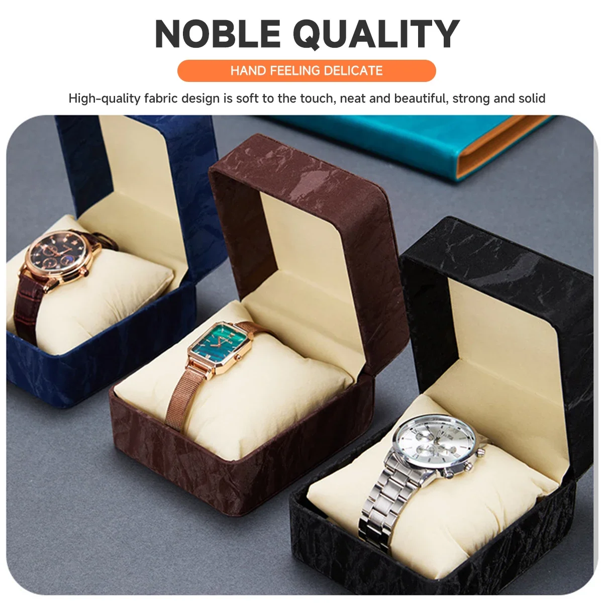 時計収納ボックス レザー シングルウォッチ ディスプレイケース 腕時計ホルダー トラベル ジュエリー ウォッチ オーガナイザー 枕付き 男性用 ギフト