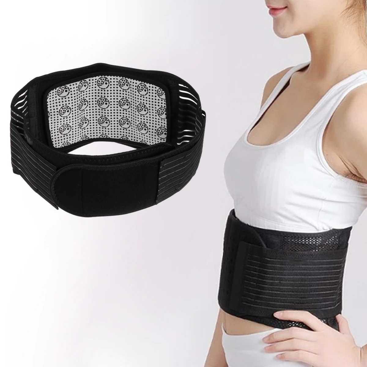 

1PC Self-Heating Magnetic Therapy Support Brace Adjustable Waist Belt Lumbar Lower Belt Massage Pad Pain Relief Heating Pads