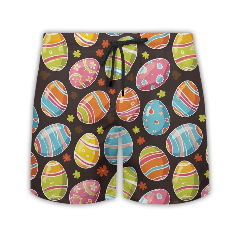 Hawaiian Easter Day 3D Printed Short Pants For Men Clothes Colorful Eggs Beach Shorts Casual Kids Trunks Boy Trousers Tops