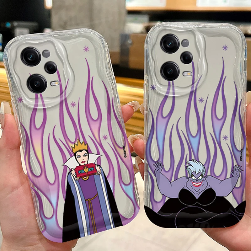 Disney Poison Queen Witch 3D Wave Case For Xiaomi Redmi Note 13 12 11 Pro Plus 4G 5G 12S 11S 10 10S 9 9S 8 13C 12C 10C Turbo 3