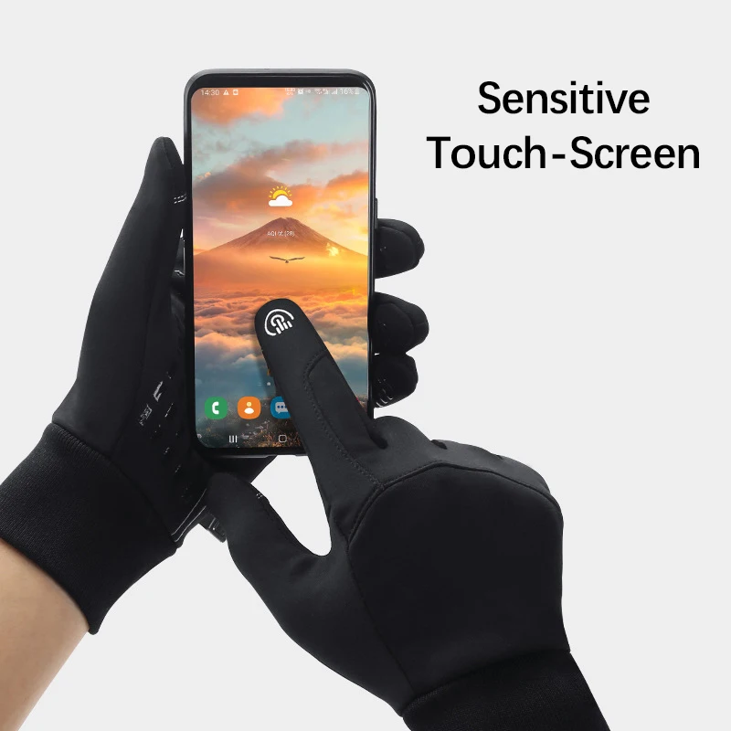 가을 겨울 사이클링 장갑 발수 남성 여성 미끄럼 방지 장갑 오토바이 터치 스크린 양털 야외 스포츠 장갑