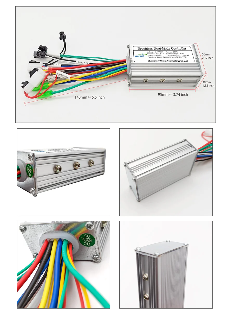 24V 36V 48V 250W 350W E-bike Brushless Motor Drive Controller G51 LCD Speed Display Screen Kit for Electric Mountain Bike Repair