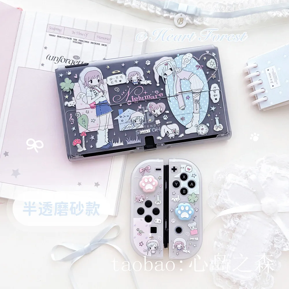 Heart Forest Protective Case For Switch Oled Ns2 Lite Hard Cover Y2k Original Design Alt Aesthetic Nightmare Girl Print - view 5
