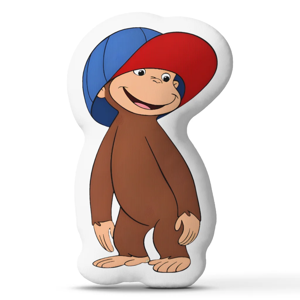 George The Curious Shaped Throw Pillow Stuffed Monkey Character Cushion for Kids Bedroom Playroom Sofa Home Decor Nursery Gift