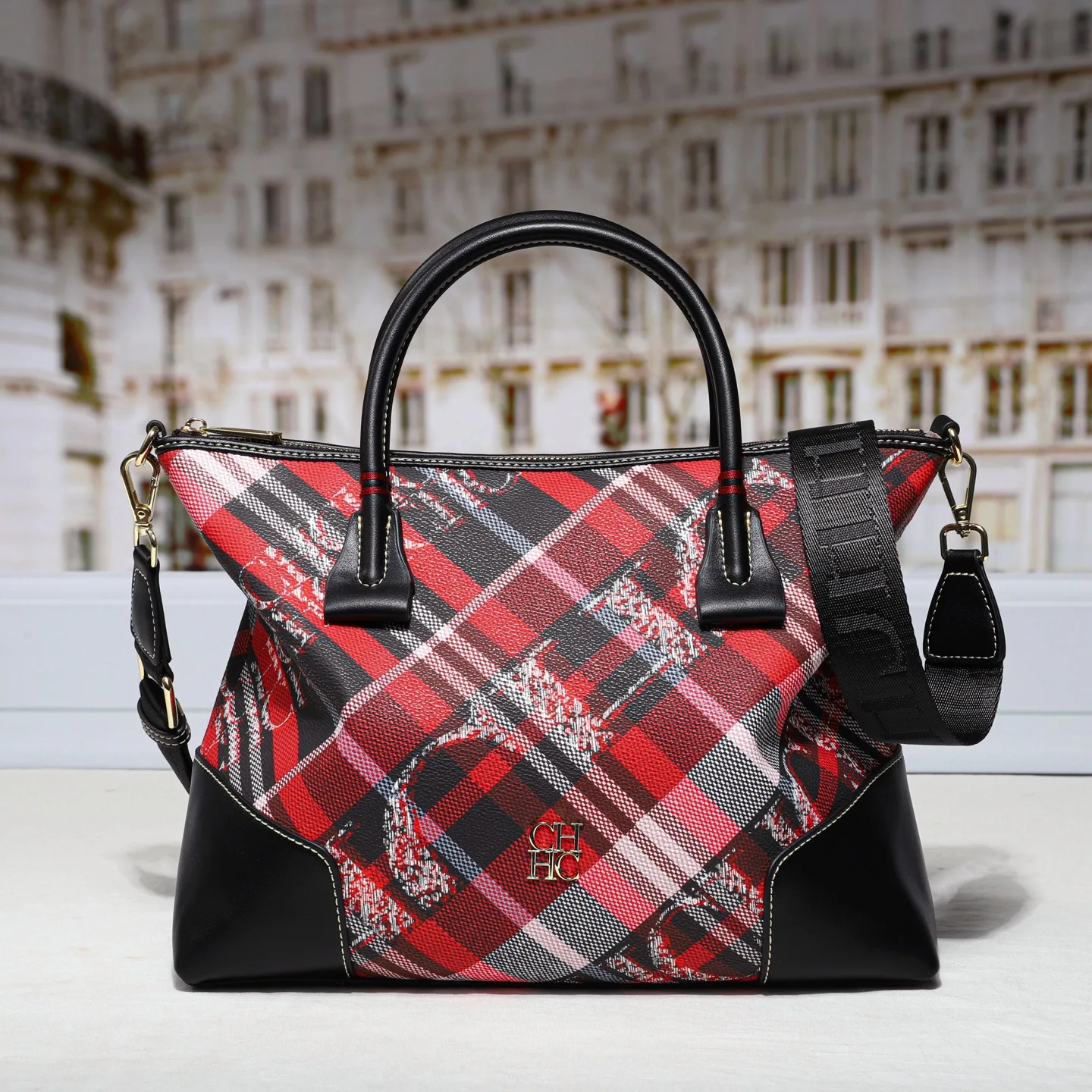 

CHH Fashion Retro Trend Tote Bag Casual Everyday Versatile Crossbody Designer Plaid Letter Design Underarm Bag