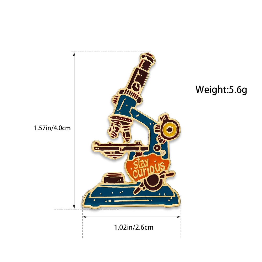 DCARZZ Science and Medical Microscope Brooch Colorful Enamel Lab Pin Jewelry for Scientists Laboratory Enthusiasts Badge Gifts