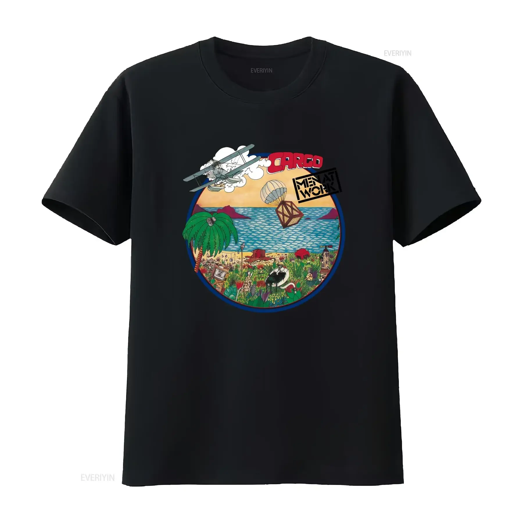 Men At Work Band Cargo T Shirt Full Size S 5Xl Retro Design Fit vintage Washed Comfortable Stylish Casual designer clothes Soft